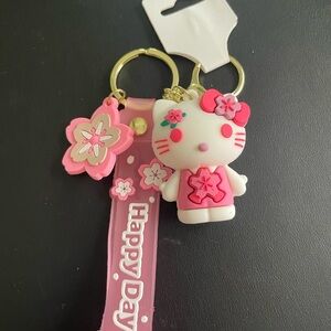 Hello Kitty Pink Keychain Bag Charm—New